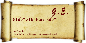 Glózik Euniké névjegykártya